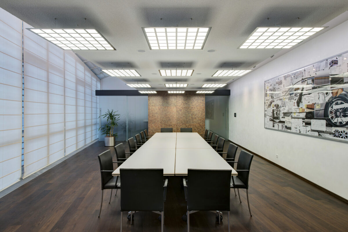 conference room at Audi Forum with OLED luminaires